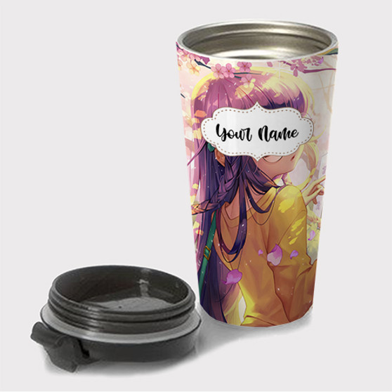 Pastele Cool Kawaii Anime Girl Custom Travel Mug Awesome Personalized Name Stainless Steel Drink Bottle Hot Cold Leak-proof 15oz Coffee Tea Wine Trip Vacation Traveling Mug