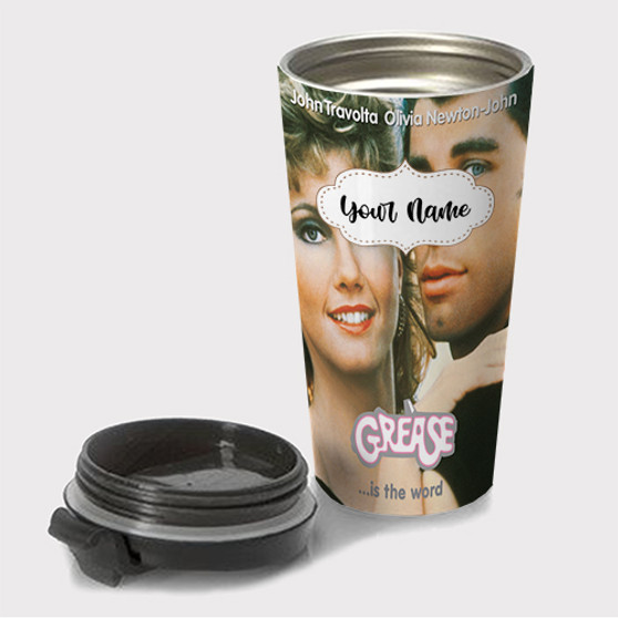 Pastele Grease Movie 4 Custom Travel Mug Awesome Personalized Name Stainless Steel Drink Bottle Hot Cold Leak-proof 15oz Coffee Tea Wine Trip Vacation Traveling Mug