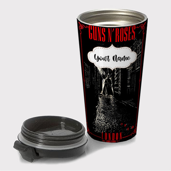 Pastele Guns N Roses London Custom Travel Mug Awesome Personalized Name Stainless Steel Drink Bottle Hot Cold Leak-proof 15oz Coffee Tea Wine Trip Vacation Traveling Mug