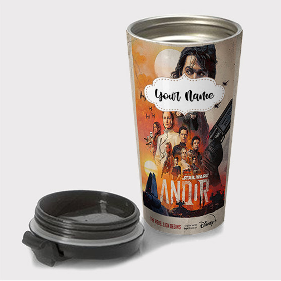 Pastele Star Wars TV Series Custom Travel Mug Awesome Personalized Name Stainless Steel Drink Bottle Hot Cold Leak-proof 15oz Coffee Tea Wine Trip Vacation Traveling Mug
