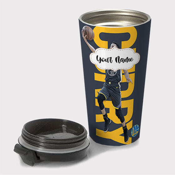 Pastele Stephen Curry Golden State Warriors Custom Travel Mug Awesome Personalized Name Stainless Steel Drink Bottle Hot Cold Leak-proof 15oz Coffee Tea Wine Trip Vacation Traveling Mug