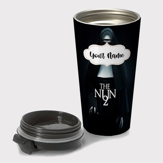 Pastele The Nun 2 Custom Travel Mug Awesome Personalized Name Stainless Steel Drink Bottle Hot Cold Leak-proof 15oz Coffee Tea Wine Trip Vacation Traveling Mug