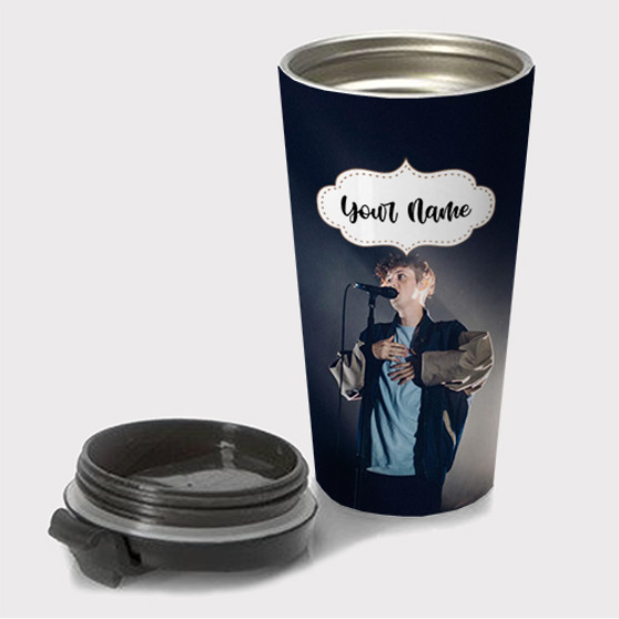 Pastele Troye Sivan 3 Custom Travel Mug Awesome Personalized Name Stainless Steel Drink Bottle Hot Cold Leak-proof 15oz Coffee Tea Wine Trip Vacation Traveling Mug