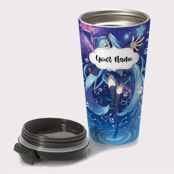 Pastele Vocaloid Hatsune Miku Custom Travel Mug Awesome Personalized Name Stainless Steel Drink Bottle Hot Cold Leak-proof 15oz Coffee Tea Wine Trip Vacation Traveling Mug