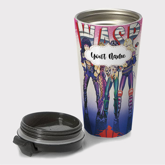 Pastele WASP Vintage Custom Travel Mug Awesome Personalized Name Stainless Steel Drink Bottle Hot Cold Leak-proof 15oz Coffee Tea Wine Trip Vacation Traveling Mug