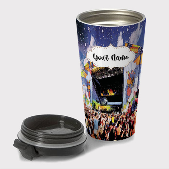 Pastele Woodstock 99 Custom Travel Mug Awesome Personalized Name Stainless Steel Drink Bottle Hot Cold Leak-proof 15oz Coffee Tea Wine Trip Vacation Traveling Mug