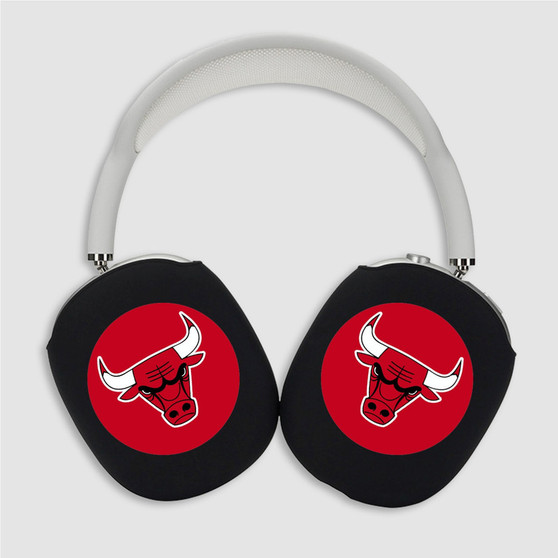 Pastele Chicago Bulls NBA Art Custom AirPods Max Case Cover Personalized Hard Smart Protective Cover Shock-proof Dust-proof Slim Accessories for Apple AirPods Pro Max Black White Colors