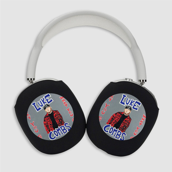 Pastele Luke Combs What You See Is What You Get Custom AirPods Max Case Cover Personalized Hard Smart Protective Cover Shock-proof Dust-proof Slim Accessories for Apple AirPods Pro Max Black White Colors
