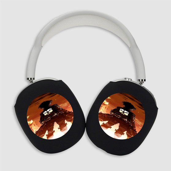 Pastele Eren Jaeger Attack on TItan Custom AirPods Max Case Cover Personalized Hard Smart Protective Cover Shock-proof Dust-proof Slim Accessories for Apple AirPods Pro Max Black White Colors