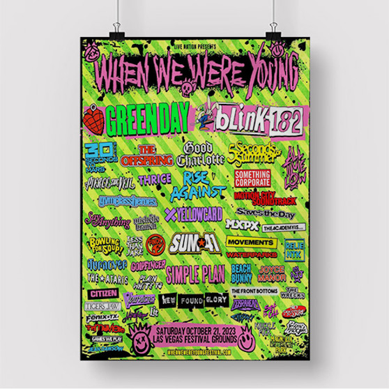 Pastele Green Day Blink 182 2023 Tour Custom Silk Poster Awesome Personalized Print Wall Decor 20 x 13 Inch 24 x 36 Inch Wall Hanging Art Home Decoration Posters