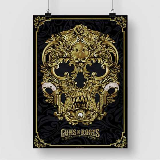 Pastele Gun N Roses Skull Art Custom Silk Poster Awesome Personalized Print Wall Decor 20 x 13 Inch 24 x 36 Inch Wall Hanging Art Home Decoration Posters