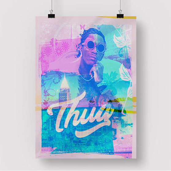Pastele Young Thug Custom Silk Poster Awesome Personalized Print Wall Decor 20 x 13 Inch 24 x 36 Inch Wall Hanging Art Home Decoration Posters