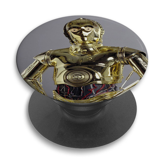 Pastele C 3 PO Star Wars Custom PopSockets Awesome Personalized Phone Grip Holder Pop Up Stand Out Mount Grip Standing Pods Apple iPhone Samsung Google Asus Sony Phone Accessories