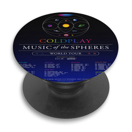 Pastele Coldplay Music of The Spheres Tour 2022 Custom PopSockets Awesome Personalized Phone Grip Holder Pop Up Stand Out Mount Grip Standing Pods Apple iPhone Samsung Google Asus Sony Phone Accessories