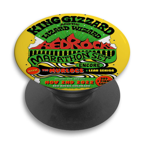 Pastele King Gizzard Red Rocks Custom PopSockets Awesome Personalized Phone Grip Holder Pop Up Stand Out Mount Grip Standing Pods Apple iPhone Samsung Google Asus Sony Phone Accessories