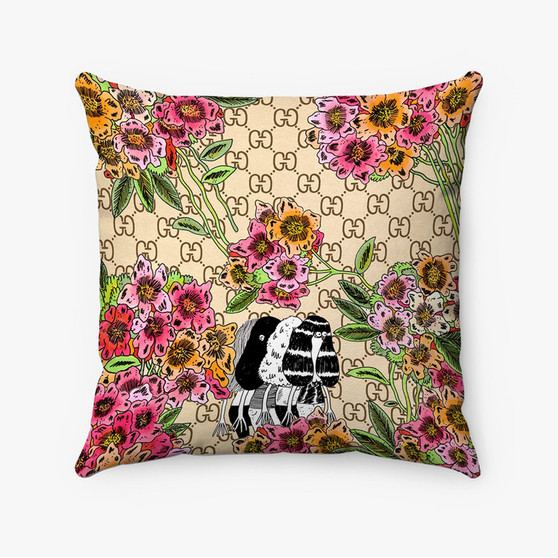 Pastele Gucci Floral Custom Pillow Case Personalized Spun Polyester Square Pillow Cover Decorative Cushion Bed Sofa Throw Pillow Home Decor