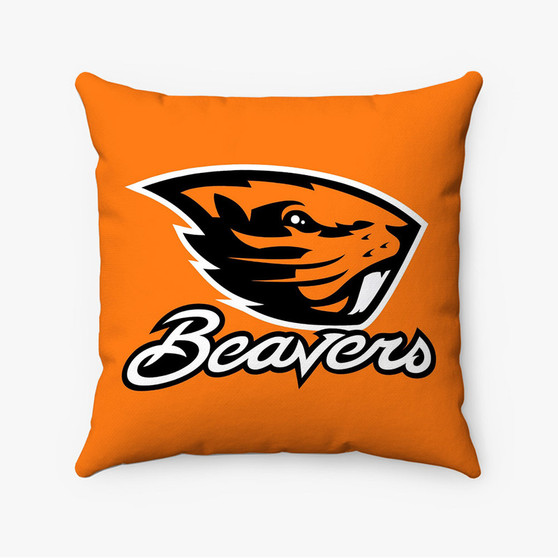 Pastele Oregon State Beavers Custom Pillow Case Personalized Spun Polyester Square Pillow Cover Decorative Cushion Bed Sofa Throw Pillow Home Decor