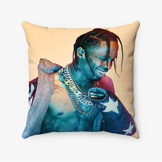 Pastele Travis Scott Custom Pillow Case Personalized Spun Polyester Square Pillow Cover Decorative Cushion Bed Sofa Throw Pillow Home Decor