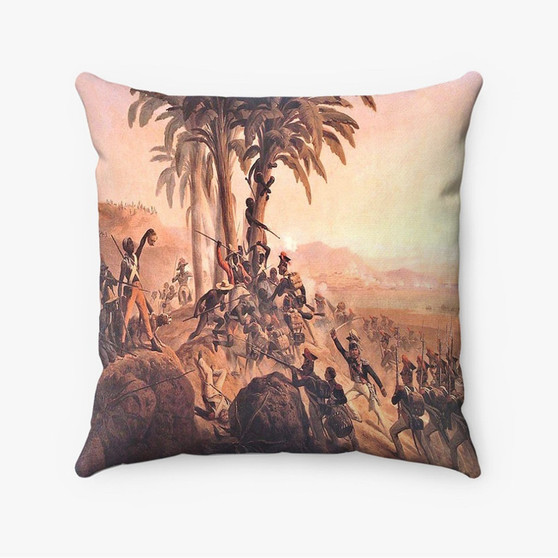 Pastele haitian revolution art Custom Pillow Case Personalized Spun Polyester Square Pillow Cover Decorative Cushion Bed Sofa Throw Pillow Home Decor