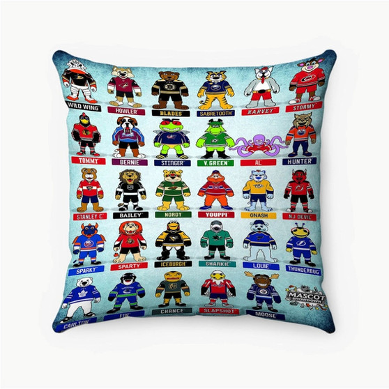 Pastele NHL Mascots Custom Pillow Case Personalized Spun Polyester Square Pillow Cover Decorative Cushion Bed Sofa Throw Pillow Home Decor