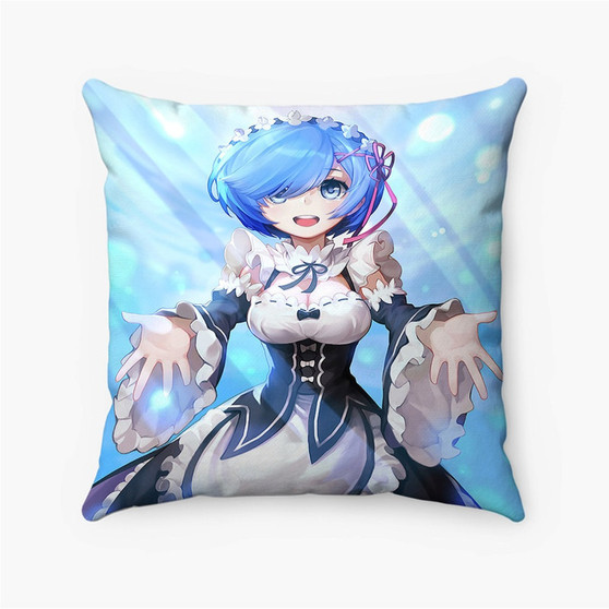 Pastele Rem Re Zero Poster Wall Decor Custom Pillow Case Personalized Spun Polyester Square Pillow Cover Decorative Cushion Bed Sofa Throw Pillow Home Decor