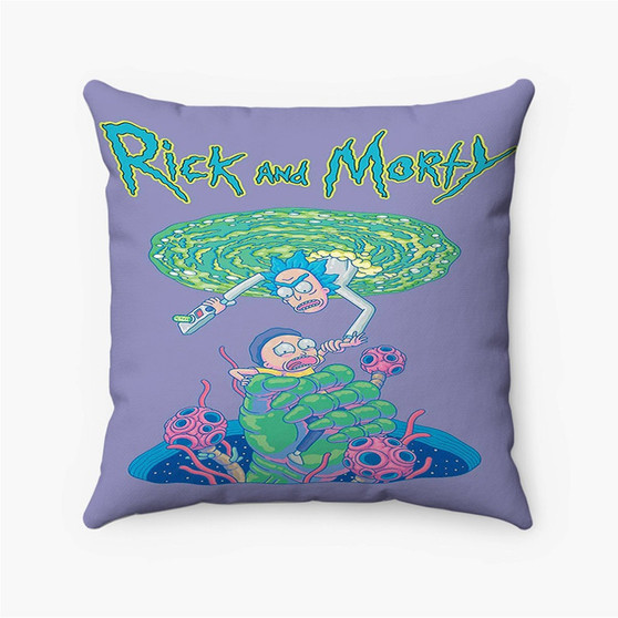 Pastele Rick And Morty Portal Custom Pillow Case Personalized Spun Polyester Square Pillow Cover Decorative Cushion Bed Sofa Throw Pillow Home Decor