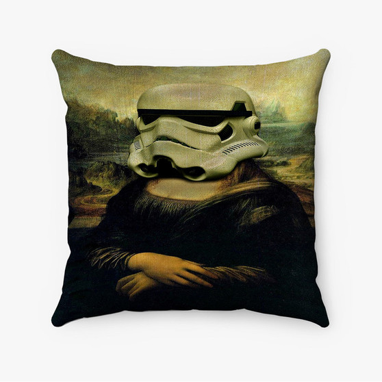 Pastele Stormtrooper Monalisa Custom Pillow Case Personalized Spun Polyester Square Pillow Cover Decorative Cushion Bed Sofa Throw Pillow Home Decor