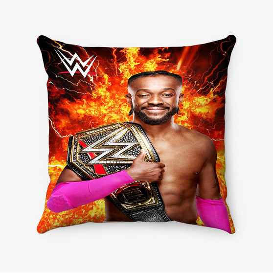 Pastele Kofi Kingston WWE Custom Pillow Case Personalized Spun Polyester Square Pillow Cover Decorative Cushion Bed Sofa Throw Pillow Home Decor