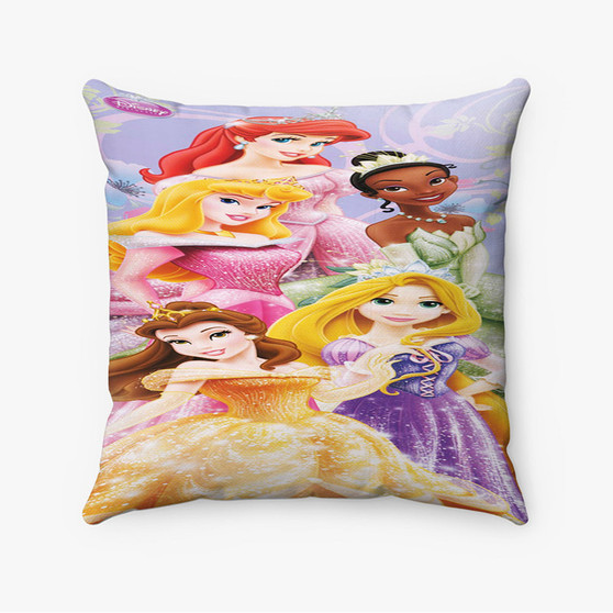 Pastele Disney Princess 2 Custom Pillow Case Personalized Spun Polyester Square Pillow Cover Decorative Cushion Bed Sofa Throw Pillow Home Decor
