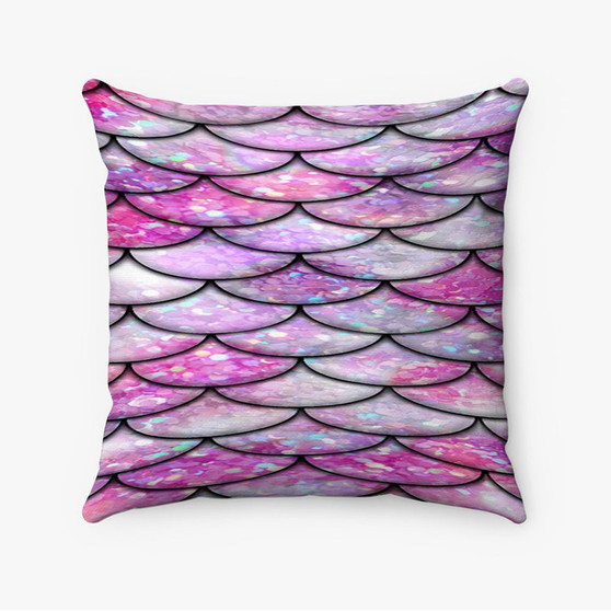 Pastele Mermaid Tail Patterns Custom Pillow Case Personalized Spun Polyester Square Pillow Cover Decorative Cushion Bed Sofa Throw Pillow Home Decor