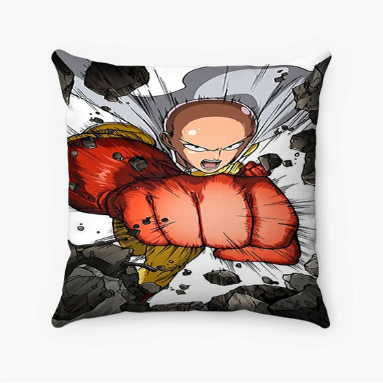 Pastele One Punch Man Saitama Custom Pillow Case Personalized Spun Polyester Square Pillow Cover Decorative Cushion Bed Sofa Throw Pillow Home Decor