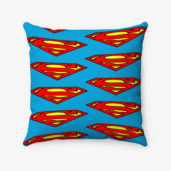 Pastele Superman Logo Pattern Custom Pillow Case Personalized Spun Polyester Square Pillow Cover Decorative Cushion Bed Sofa Throw Pillow Home Decor