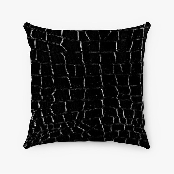 Pastele Black Alligator Skin Custom Pillow Case Awesome Personalized Spun Polyester Square Pillow Cover Decorative Cushion Bed Sofa Throw Pillow Home Decor