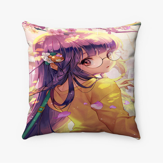 Pastele Cool Kawaii Anime Girl Custom Pillow Case Awesome Personalized Spun Polyester Square Pillow Cover Decorative Cushion Bed Sofa Throw Pillow Home Decor