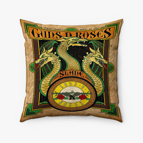 Pastele Guns N Roses Slane Ireland Custom Pillow Case Awesome Personalized Spun Polyester Square Pillow Cover Decorative Cushion Bed Sofa Throw Pillow Home Decor