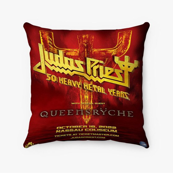 Pastele Judas Prieast 50 Heavy Metal Years Custom Pillow Case Awesome Personalized Spun Polyester Square Pillow Cover Decorative Cushion Bed Sofa Throw Pillow Home Decor