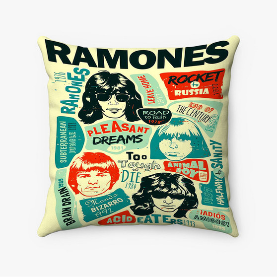 Pastele Ramones Vintage Custom Pillow Case Awesome Personalized Spun Polyester Square Pillow Cover Decorative Cushion Bed Sofa Throw Pillow Home Decor