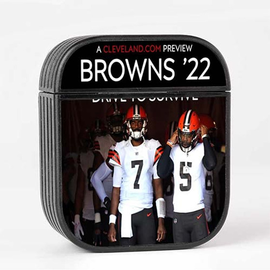 Pastele Cleveland Browns NFL 2022 Custom AirPods Case Cover Awesome Personalized Apple AirPods Gen 1 AirPods Gen 2 AirPods Pro Hard Skin Protective Cover Sublimation Cases