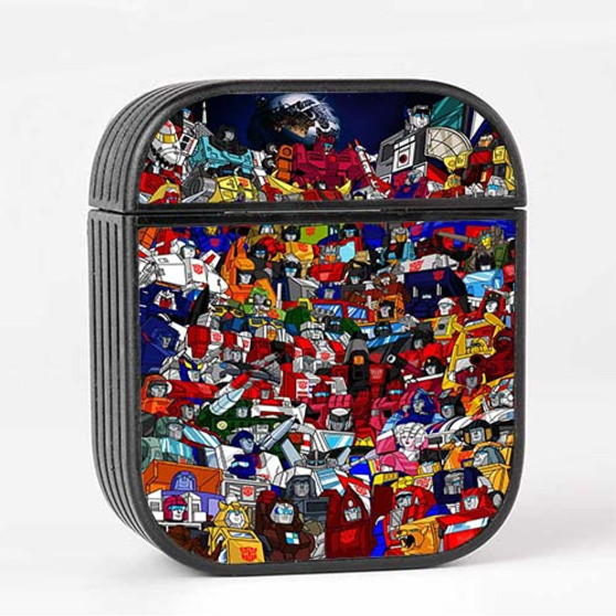 Pastele Transformers G1 Autobots Collage Custom AirPods Case Cover Awesome Personalized Apple AirPods Gen 1 AirPods Gen 2 AirPods Pro Hard Skin Protective Cover Sublimation Cases