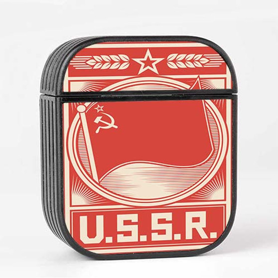 Pastele USSR Poster Custom AirPods Case Cover Awesome Personalized Apple AirPods Gen 1 AirPods Gen 2 AirPods Pro Hard Skin Protective Cover Sublimation Cases