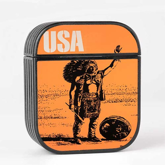 Pastele Vintage Poster USA Custom AirPods Case Cover Awesome Personalized Apple AirPods Gen 1 AirPods Gen 2 AirPods Pro Hard Skin Protective Cover Sublimation Cases