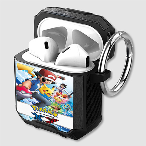 Pastele Pokemon XY The Series Custom Personalized AirPods Case Shockproof Cover Awesome The Best Smart Protective Cover With Ring AirPods Gen 1 2 3 Pro Black Pink Colors