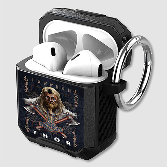 Pastele Thor Asgard Custom Personalized AirPods Case Shockproof Cover Awesome The Best Smart Protective Cover With Ring AirPods Gen 1 2 3 Pro Black Pink Colors
