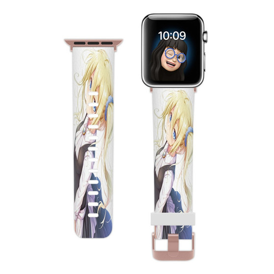 Pastele Ai Hayasaka Kaguya sama Custom Apple Watch Band Awesome Personalized Genuine Leather Strap Wrist Watch Band Replacement with Adapter Metal Clasp 38mm 40mm 42mm 44mm Watch Band Accessories