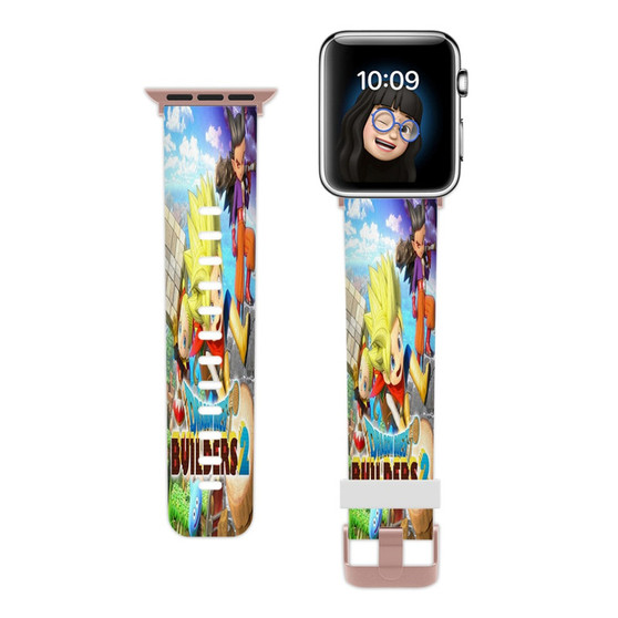 Pastele Dragon Quest Builders 2 Custom Apple Watch Band Awesome Personalized Genuine Leather Strap Wrist Watch Band Replacement with Adapter Metal Clasp 38mm 40mm 42mm 44mm Watch Band Accessories