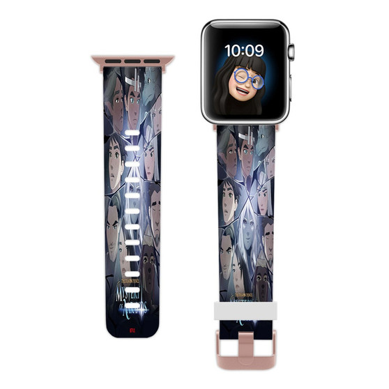 Pastele The Dragon Prince The Mystery of Aaravos Custom Apple Watch Band Awesome Personalized Genuine Leather Strap Wrist Watch Band Replacement with Adapter Metal Clasp 38mm 40mm 42mm 44mm Watch Band Accessories