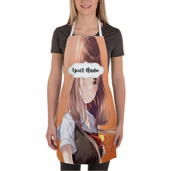 Pastele Miko Iino Kaguya sama Custom Personalized Name Kitchen Apron Awesome With Adjustable Strap and Big Pockets For Cooking Baking Cafe Coffee Barista Cheff Bartender