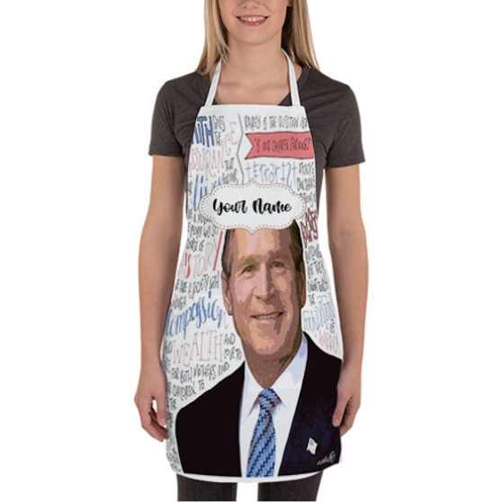 Pastele Qeorge W Bush Quotes Custom Personalized Name Kitchen Apron Awesome With Adjustable Strap and Big Pockets For Cooking Baking Cafe Coffee Barista Cheff Bartender