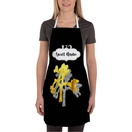 Pastele U2 Joshua Tree Tour Custom Personalized Name Kitchen Apron Awesome With Adjustable Strap and Big Pockets For Cooking Baking Cafe Coffee Barista Cheff Bartender