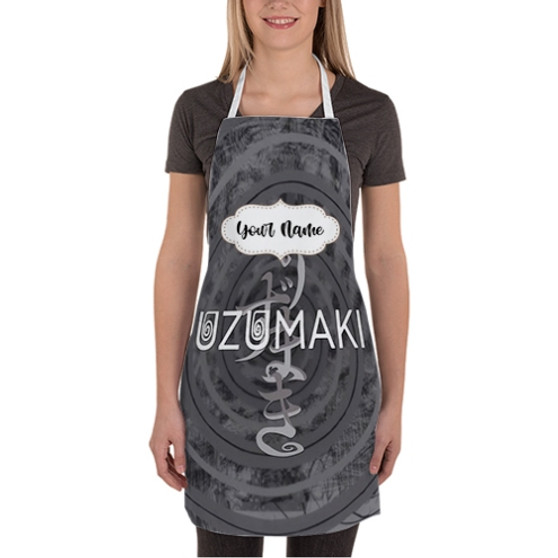 Pastele Uzumaki Custom Personalized Name Kitchen Apron Awesome With Adjustable Strap and Big Pockets For Cooking Baking Cafe Coffee Barista Cheff Bartender